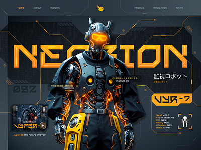 Landing page - Futuristic character AI Generator branding dark version futuristic header design innovation inspiration landing page ui ui design ui ux ux design website