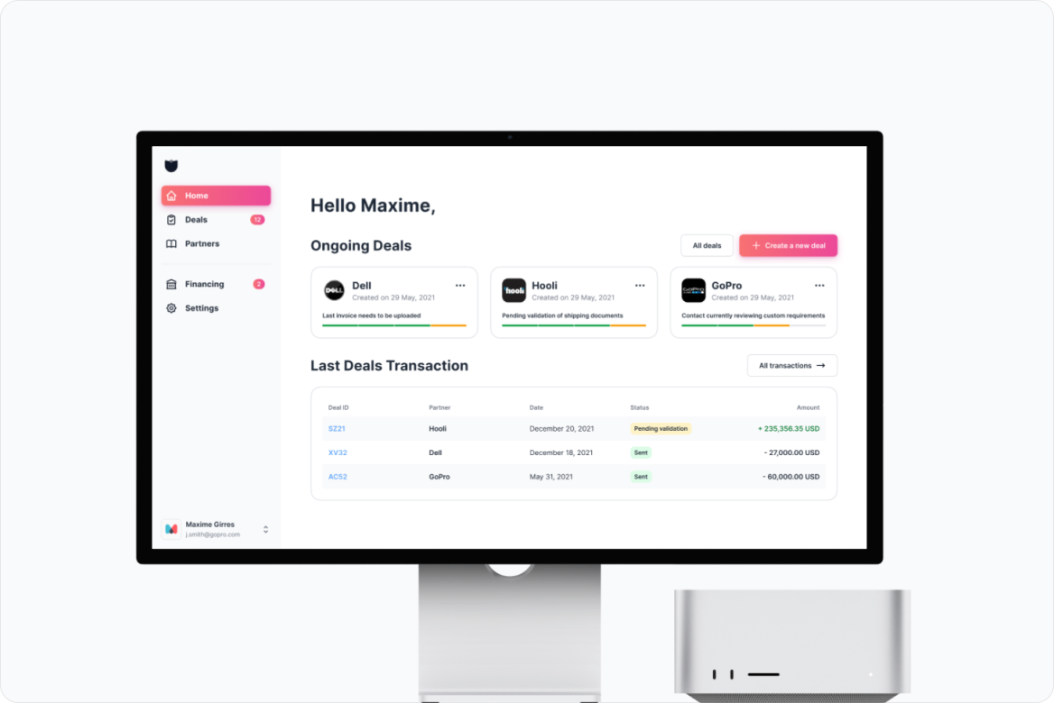 Tulyp Dashboard dashboard finance trade
