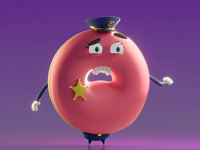 Donut Police 3d animation blender character design stylized