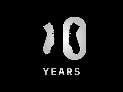 10 Year Californiversary anniversary california celebrate design flat gradient graphic graphic design illustration map number road state svg trip visual year