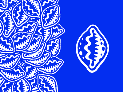 Cowry shells blue cowry logo sea shell sticker summer surf