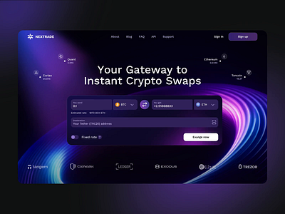 Crypto | Crypto Exchange | Crypto Landing Page | Fintech Design animation bitcoin crypto crypto currency crypto exchange crypto landing page crypto platform crypto swap ethereum finance financial fintech investments landing page design product design ui ux usdt web design web interface design xrp