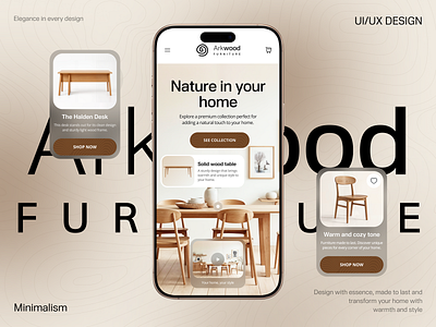 Furniture Responsive E-commerce Website furniture home home decor inspiration interface interior design landing page modern modern furniture modern web design product design shop shopping web ui ui design ux ux design website wood