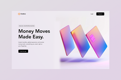 Credora - Web Hero Section design finance fintech fintech design interface landing page product design ui uiux ux web website wed design