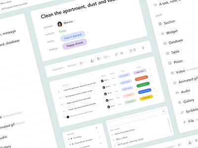 UX/UI design for project and task management app components ui uidesign ux uxdesign uxui uxuidesign