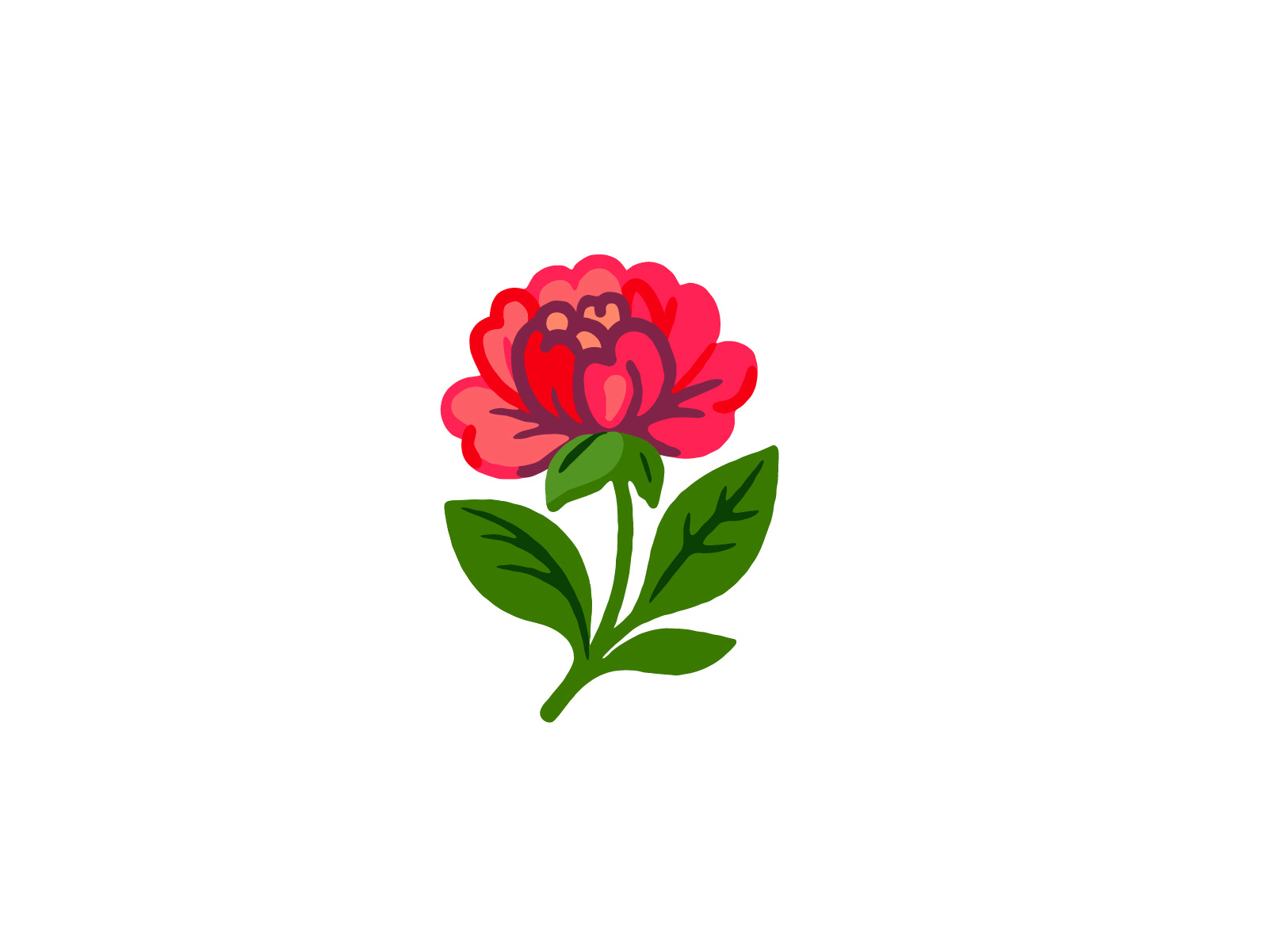 Peony 🌸 flat flower icon iconographic illustration illustrator linework peony vector
