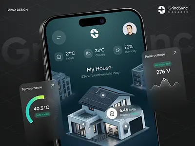 🔋 GridSync: AI Energy Management App ai ai app ai assistant app design app mobile dashboard energy energy management grid control management minimal ui panel product ui design ux design