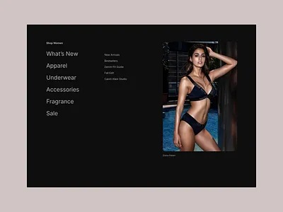 Fashion Brand - Navigation desktop digital design ecomm fashion graphic design interface navigation online shop photography retail ui ux web web design webdesign