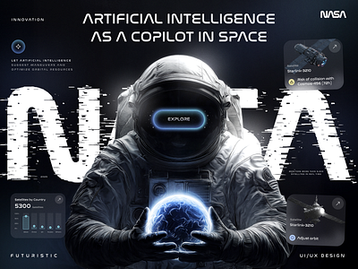 Panel Web NASA - UI Concept ai artificial intelligence innovation inspiration minimalism panel dashboard planet realistic technology trend ui dashboard ui design ui futuristic ui web user interface ux design