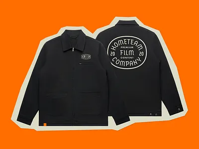 Hometeam – Work Jackets chore crew design film filmmaker home team hometeam jacket merch merchandise print production screenprint type typography video videography work