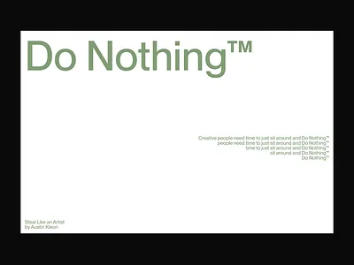 Do Nothing™ – Minimal Typography Exploration minimal typography ui web design