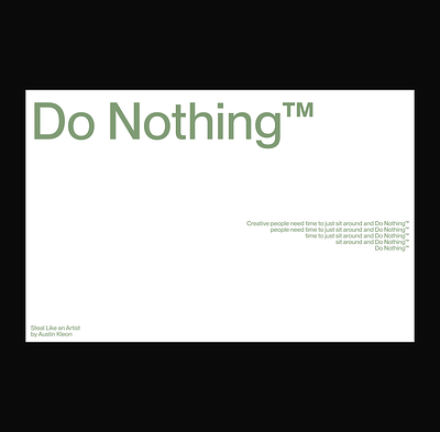 Do Nothing™ – Minimal Typography Exploration minimal typography ui web design