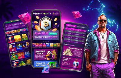 Bitsky - Online Casino casino ui crypto casino fintech ui gambling platform gaming ui online casino responsive design uiux design ux case study web design
