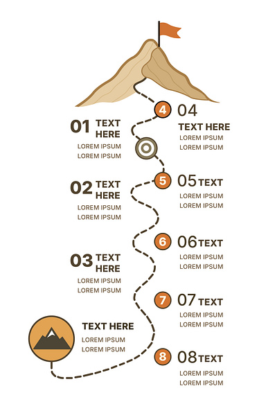 Mountain Roadmap Infographic business goals infographic journey milestones mountain path roadmap steps success timeline