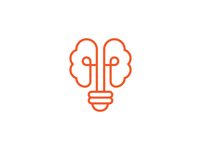 Abstract Brain Bulb Logo ai app artificial brain bulb electricity idea intelligence lamp light logo logodesigner mind minimilist premade logos smart software tech warm