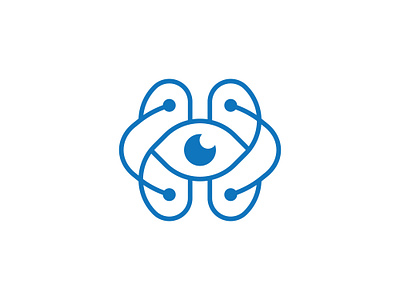 Modern Eye Brain Logo active app artificial brain brand and identity check cloud eye intelligence logo medical mind minimilist network optical premade logos see software tech vision