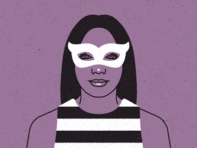 Femme Fatale chris rooney digital illustration illustration mask portrait stripes woman