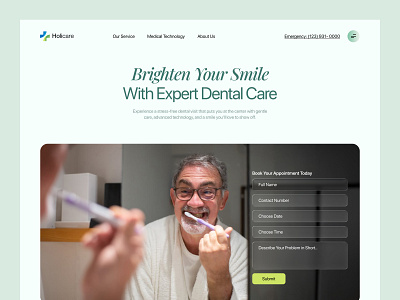 Dental Website Design clinic website dental clinic dental healthcare dental service dental ui dental website dentist dentist website design doctor healthcare landing page modern online booking online medical telehealth toothcare ui design uiux web design