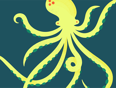 Octopus color palette design illustration ocean octopus sea creatures texture vector illustration