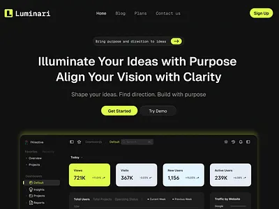 Luminari figma graphic design hero hero section landing page startups ui ui ux web design website