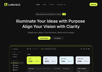 Luminari figma graphic design hero hero section landing page startups ui ui ux web design website