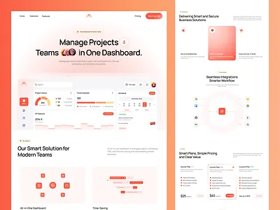 CoreDesk - HR Dashboard and Team Management Landing Page clean design employee hr landing page hr management hr tool human resources landing page landing page design landing page hr saas saas design saas landing page saas website team management ui ux web web design website