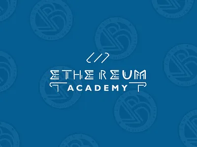 Ethereum Academy 30dayschallenge academy blue coding ethereum graphic design graphicdesign juneilb logo logocore logodesign typography white yellow