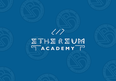 Ethereum Academy 30dayschallenge academy blue coding ethereum graphic design graphicdesign juneilb logo logocore logodesign typography white yellow