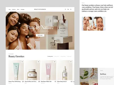 Beauty Of Joseon - Beuty Landing Page beauty beauty brand beauty landing page beautyofjoseon brand landing page clean cosmetic website ecommerce landing page figma framer landing page minimalist modern re design skincare skincare landing page ui web design