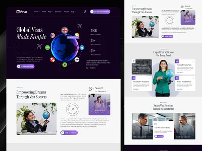 Immigration & Visa Consulting Website Design branding design designshowcase digitaldesign homepage illustration immigrationservices landing landing page mmigrationservices travelconsulting travelservices ui uiux userexperience visaapplication visaconsulting web design website websiteui