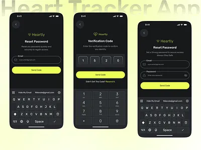 Forget & Password Setting Mobile App concept forget password forget password ui forgot password experience forgot password page forgot password screen health tracker heart tracker ios mobile app onboarding online shop password setting mobile app personal account settings settings security screen shopping app uiux design