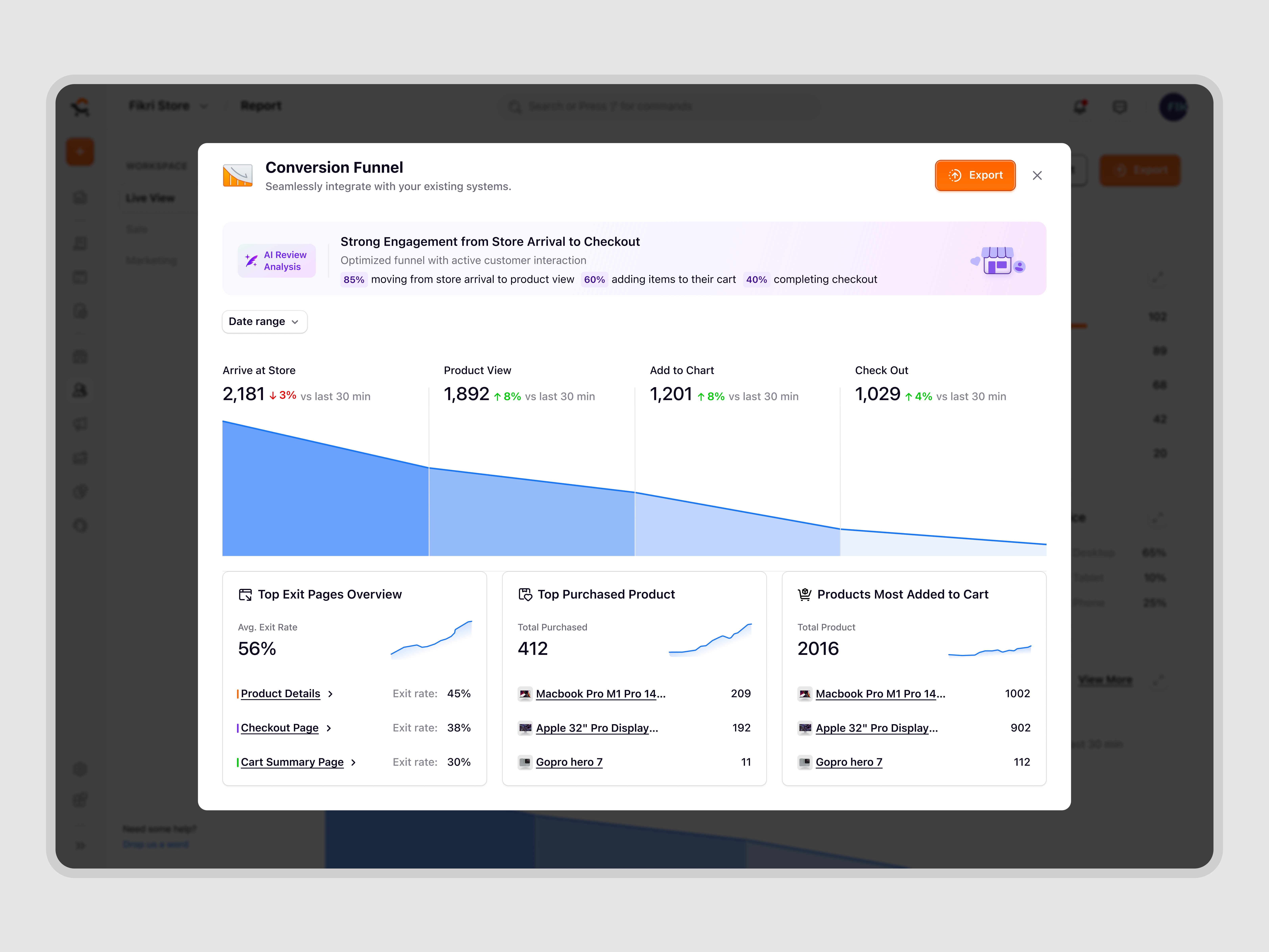 Ecomiq – Conversion Funnel Analysis for SaaS E-commerce advertising analytics dashboard campaign management crm dashboard e commerce e commerce dashboard email campaign analytics marketing dashboard metrics dashboard performance dashboard product design report saas saas dashboard saas design saas e commerce ui design ux design web design