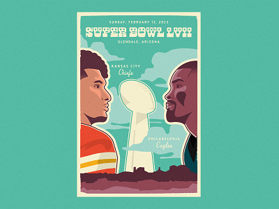 Super Bowl LVII arizona chiefs design eagles flat graphic design hurts illustration mahomes nfl super bowl western