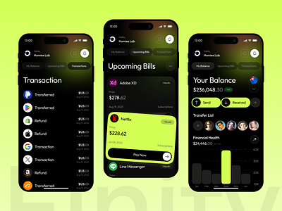 Finify - Finance Mobile App android app banking app card finance finify fintech app homieslab ios mobile app ui wallet app