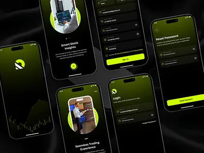 Stock Market App - Login Flow crypto cryptocurrency app design etf gold investment app stock stock market stock market app trading app typography ui uiuxdesign ux uxdesign