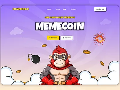 MemeCoin Landing Page β Modern Crypto Website UI/UX Design cryptodesig meme meme coin meme coin design meme coin website meme design meme website memecoin memecoin website web design