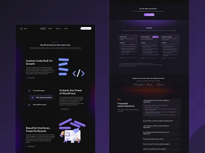 Dark Mode Startup Website Services Section clean ui coding dark mode design inspiration figma framer landing page minimal ui minimalist service page services page startup ui uiux ux web web design web development webflow wordpress