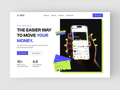 Alto - Finance Website banking digital banking exchange financial financial service fintech investment landing page modern money payment saas startup transactions ui wealth website
