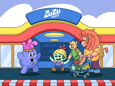 ZUZU MART Illustration – Cheerful Grocery Experience 3d illustration art branding design characterdesign characters conceptual art digital illustration flat illustration graphic design illustration illustrator mart mascot mascot illustration product design vector vector art vector illustration