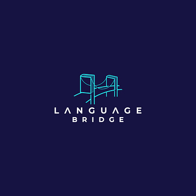 LANGUAGE BRIDGE – Minimal Line Art Logo with Bridge Icon brand identity branding design flat graphic design icon illustration line art logo logo design logos logotype minimal minimalist modern timeless ui unique