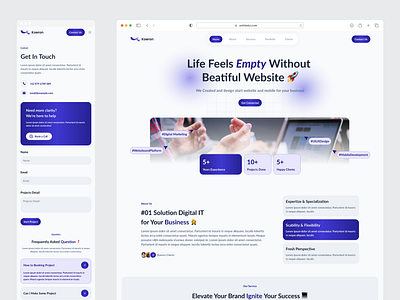Company Website for IT Service Industry branding business company interface minimalism mobile modern profile ui uiux uiuxdesign ux website