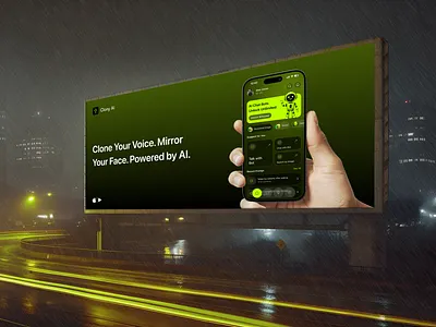 Clony AI - Billboard Design aiapp aiux billboarddesign branding clonyai creativedesign illustration posterdesign uidesign visualdesign