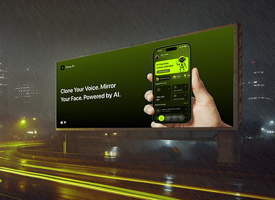Clony AI - Billboard Design aiapp aiux billboarddesign branding clonyai creativedesign illustration posterdesign uidesign visualdesign