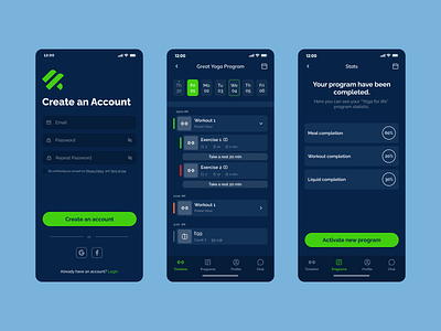 Gym workout app design💪 appdesign figma mobile mobileapp ui uxdesign
