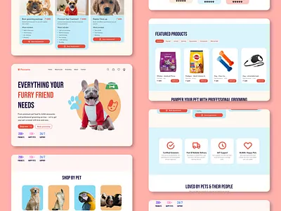 Pawsome - Petcare website branding design figma interaction design ui uiux ux