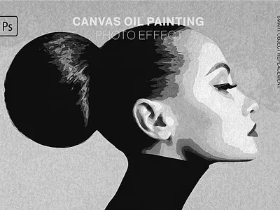 Canvas Oil Painting Photo Effect 3d animation graphic design motion graphics