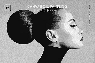 Canvas Oil Painting Photo Effect 3d animation graphic design motion graphics