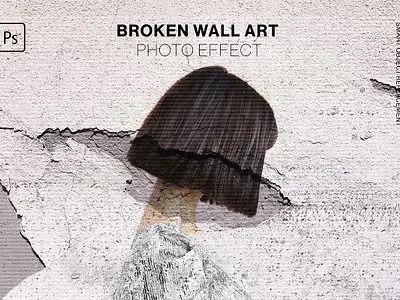 Broken Wall Art Photo Effect 3d animation graphic design motion graphics