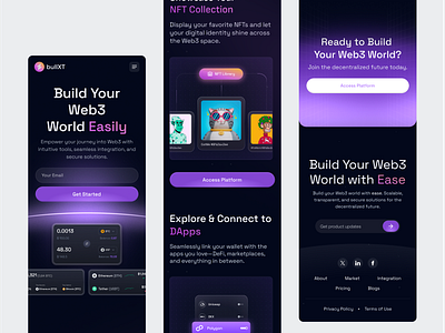 BullXT - Web3 Wallet Tools Mobile Responsive b2b blockchain breakpoint clean crypto decentralized defi dipa inhouse ewallet mobile mobile breakpoint mobile responsive modern design nft responsive saas startup uiux wallet web3
