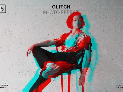 Glitch Photo Effect 3d animation graphic design motion graphics